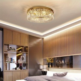 1 Luxury-Style Modern Crystal Round Ceiling Lamp - Three-color Variable Lighting - Suitable for Furniture Lighting Decoration in Living Rooms, Bedrooms, Dining Rooms and Other Places. This product does not come with wall switches or remote controls.
