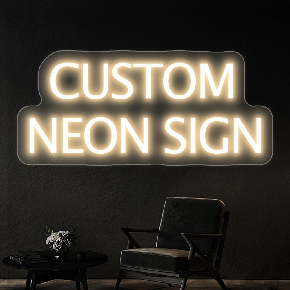 Custom Neon Sign, Personalized Text/Logo/Name/Number/Word, USB Dimmable RGB-Free Single-Color, Easy Installation Vinyl Wall Light