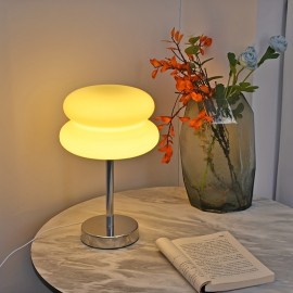 Elegant Murano Glass USB Table Lamp - Adjustable Brightness, Touch Control, Soft Glow for Cozy Atmosphere - Ideal for Bedside, Nightstand, Desk, Living Room, Bedroom & Home Office Decor - Available in White, Yellow, Orange