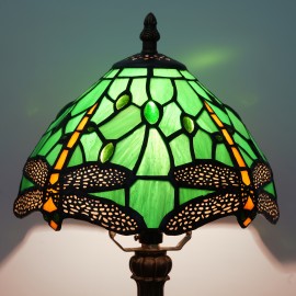 [1 Vintage Mosaic Glass Lamp] Vintage Handmade Mosaic Glass 1 Stained Glass Table Lamp | Office Home Living Room, Dining Room and Bedroom Decoration Lamps
