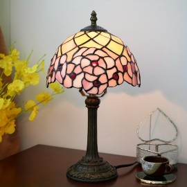 [1 Vintage Mosaic Glass Lamp] Vintage Handmade Mosaic Glass 1 Stained Glass Table Lamp | Office Home Living Room, Dining Room and Bedroom Decoration Lamps