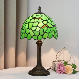 [1 Vintage Mosaic Glass Lamp] Vintage Handmade Mosaic Glass 1 Stained Glass Table Lamp | Office Home Living Room, Dining Room and Bedroom Decoration Lamps