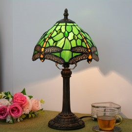 [1 Vintage Mosaic Glass Lamp] Vintage Handmade Mosaic Glass 1 Stained Glass Table Lamp | Office Home Living Room, Dining Room and Bedroom Decoration Lamps