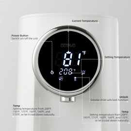 OCTAVO Water Boiler & Warmer 5 Liter, 304 Stainless Steel Water Tank, 700 Watt 6 Adjustable Water Temperature, LCD Touch Control Screen, Child Lock with Water Shortage Indicator, Kitchen Essential, Home Appliance, Sleek Appliance, Compact Boiler, Rustresistant, Highquality Materials, Adjustable Temperature, Small Families, Tea Drinkers