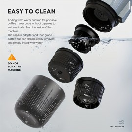 3-in-1 Portable Electric Espresso Machine Travel Coffee Maker For Camping Self-Heating Compatible With Ground Coffee & & NES Original Capsule Pods