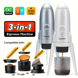 3-in-1 Portable Electric Espresso Machine Travel Coffee Maker For Camping Self-Heating Compatible With Ground Coffee & & NES Original Capsule Pods