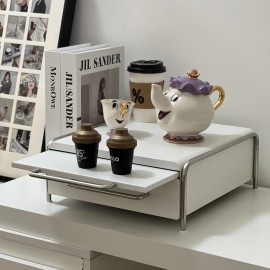 Large Capacity Coffee Pod Holder with Pull-Out Drawer - Sleek Carbon Steel, Ideal for Home, Office, or Café - Modern Design in Black/White, Perfect for Coffee Bar & Machine Storage, Coffee Bar Cabinet