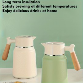 1-Pack Stainless Steel Thermal Carafe 1.5L - Double-Wall Vacuum Insulated Hot Water Pot, Coffee Dispenser, Office Tea Flask, Heat Retention, Uncharged, No Battery Needed