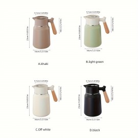 1-Pack Stainless Steel Thermal Carafe 1.5L - Double-Wall Vacuum Insulated Hot Water Pot, Coffee Dispenser, Office Tea Flask, Heat Retention, Uncharged, No Battery Needed