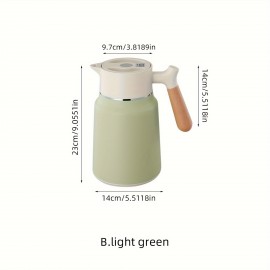 1-Pack Stainless Steel Thermal Carafe 1.5L - Double-Wall Vacuum Insulated Hot Water Pot, Coffee Dispenser, Office Tea Flask, Heat Retention, Uncharged, No Battery Needed