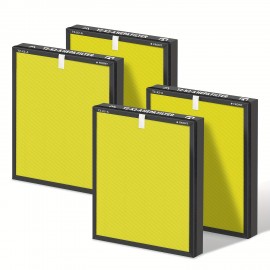 4 PACK True HEPA Replacement Filter for Tolife TZK2/TZK2A Air Purifier, 3-in-1 Filtration System with Activated Carbon for Dust, Pet Dander & Odor Removal