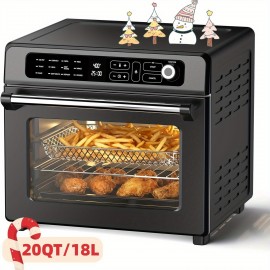 Fryer Toaster Oven, Air Fryer Toaster Oven Combo, 12-in-1 Digital Countertop Natural Convection Roast Bake Dehydrate And Reheat, Stainless Steel