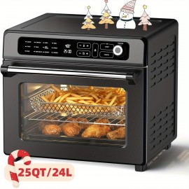 Fryer Toaster Oven, Air Fryer Toaster Oven Combo, 12-in-1 Digital Countertop Natural Convection Roast Bake Dehydrate And Reheat, Stainless Steel