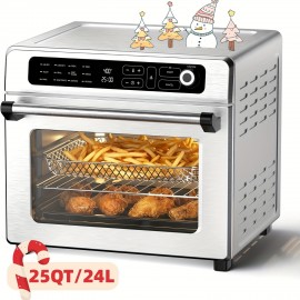 Fryer Toaster Oven, Air Fryer Toaster Oven Combo, 12-in-1 Digital Countertop Natural Convection Roast Bake Dehydrate And Reheat, Stainless Steel