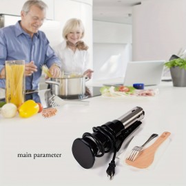 [Quiet Sous Vide] Ultra Quiet Sous Vide Cooker, 304 Stainless Steel, Low-Temperature Slow Cooker with Clip | Includes Recipe Booklet, Perfect for Steak, Home Dining, Parties & Gifts, Gift for Cooks, Sleek Black Cooker, Durable Kitchenware