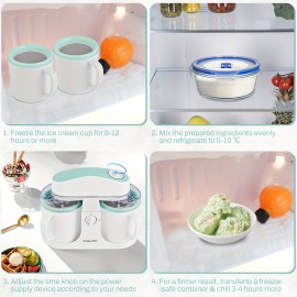 Home Ice Cream 1QT Perfect for Making Homemade Ice Cream, Smoothies And Frozen Yogurt, Detachable Design for Easy Cleaning, Party, Summer Essentials! Halloween And Christmas Gifts Suitable for Giving.