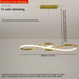1 Modern Minimalist Pendant Light with 3-Color Dimming, Semi-Flush Mount, Hard-Wired, No Battery Needed, for Home & Office Decor, No Wall Switch or Remote Control Included
