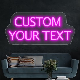 Custom Neon Sign, Personalized Text/Logo/Name/Number/Word, USB Dimmable RGB-Free Single-Color, Easy Installation Vinyl Wall Light