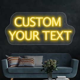 Custom Neon Sign, Personalized Text/Logo/Name/Number/Word, USB Dimmable RGB-Free Single-Color, Easy Installation Vinyl Wall Light