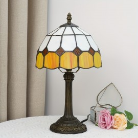 [1 Vintage Mosaic Glass Lamp] Vintage Handmade Mosaic Glass 1 Stained Glass Table Lamp | Office Home Living Room, Dining Room and Bedroom Decoration Lamps