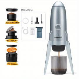 3-in-1 Portable Electric Espresso Machine Travel Coffee Maker For Camping Self-Heating Compatible With Ground Coffee & & NES Original Capsule Pods