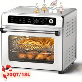 Fryer Toaster Oven, Air Fryer Toaster Oven Combo, 12-in-1 Digital Countertop Natural Convection Roast Bake Dehydrate And Reheat, Stainless Steel