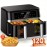 6+6QT Air Fryer Large Capacity 8 Preset Cooking Functions 2-Basket Air Fryer with 2 Viewing Window, Match Cook & Smart Finish to Bake, Roast, Reheat, Broil, Dehydrate & More for Quick, Easy Meals, Including 50 Air Fryer Liners