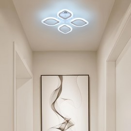 [Minimalist Creative Design] 4-Head Modern Elegant LED Ceiling Light | Three-Color Changing Aluminum Acrylic Electroplated Craft | Minimalist Creative Design High-Quality Easy Installation Black White Rose Golden for Living Room Bedroom Study Hallway Bar Dining Area Entryway Indoor Ceiling Lamp Wall Light Ambient Lighting Suitable for Up and Down Switch Control Color Not Included, Contemporary Lighting, Sleek Metallic Finish, Durable Lighting Fixture, Home Decor, Stylish