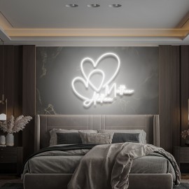Personalized Neon Light, Heart-Shaped Neon Pattern, USB-Powered Decorative Wall Lamp for Bedroom, Party, Wedding, Birthday, and Romantic Holiday Ambiance