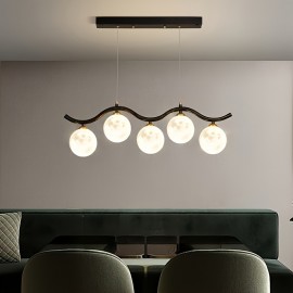 [LED Pendant Light] Modern Minimalist LED 3-Color Dimmable Pendant Light with 3D Printed Design - Semi-Flush Mount, Hardwired, No Battery Needed, 110-240V, Perfect For Kitchen, Dining Room, Or Bar, Kitchen Lighting | Modern Pendant Light | Durable Metal Construction