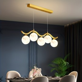 [LED Pendant Light] Modern Minimalist LED 3-Color Dimmable Pendant Light with 3D Printed Design - Semi-Flush Mount, Hardwired, No Battery Needed, 110-240V, Perfect For Kitchen, Dining Room, Or Bar, Kitchen Lighting | Modern Pendant Light | Durable Metal Construction