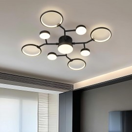 Modern Industrial Farmhouse LED Modern Chandeliers Light Fixture, 4000K Lighting Rustic Sputnik Chandelier Ceiling Lamp for Kitchen Bedroom Living Room Hallway