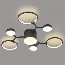 Modern Industrial Farmhouse LED Modern Chandeliers Light Fixture, 4000K Lighting Rustic Sputnik Chandelier Ceiling Lamp for Kitchen Bedroom Living Room Hallway