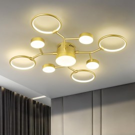 Modern Industrial Farmhouse LED Modern Chandeliers Light Fixture, 4000K Lighting Rustic Sputnik Chandelier Ceiling Lamp for Kitchen Bedroom Living Room Hallway