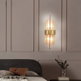 Modern light luxury crystal long tube LED bulb style wall lamp, two colors suitable for different scenarios, villa, living room, dining room, bedside lamp, living room background wall, wall creative and simple electric wall lamp
