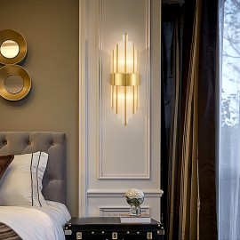 Modern light luxury crystal long tube LED bulb style wall lamp, two colors suitable for different scenarios, villa, living room, dining room, bedside lamp, living room background wall, wall creative and simple electric wall lamp