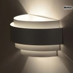 Modern Wall Light, White Half-Moon Metal Wall Lamp, Suitable for Staircase Hallway Home Theater Bedroom Hotel Dining Room E26 Bulb Base, No Ball Bulb Included