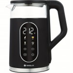 Electric Kettle, 1.7L/ 1500W Water Boiler Heater With Temperature Control, BPA-Free, 4 Preset Heating Programs, Glass Boiling Tea Maker, Black, Camping Must Haves, Kitchen Accessories