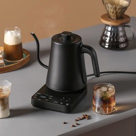 [Gooseneck Kettle 1L] 1pc Electric Kettles, Gooseneck Electric Kettle with ±1℉ Temperature Control, 304 Stainless Steel Inner Liner for Quick Heating - Ideal for Pour Over Coffee & Brewing Tea, Boiling Hot Water (1L Black), , Compact Appliance, Sleek Design, Highquality Build, Premium Materials, Office Use, Tea Enthusiasts