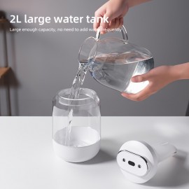 Multi-Functional Humidifier! Humidity Display shows real-time air humidity, visible water tank. 3 Mist Levels adjustable, dual mist nozzles + continuous fine mist quickly moisten space. Warm night light, 8-hour auto-shutoff for safety, Ultra-quiet.
