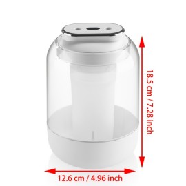 Multi-Functional Humidifier! Humidity Display shows real-time air humidity, visible water tank. 3 Mist Levels adjustable, dual mist nozzles + continuous fine mist quickly moisten space. Warm night light, 8-hour auto-shutoff for safety, Ultra-quiet.