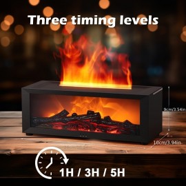 New Simulated Fireplace Flame Humidifier with Colorful Lights, Timer, Quiet Diffuser for Aromatherapy, 7-Color Flame Humidifier, Aroma Diffuser, Essential Oil Diffuser, 2 Color Options,  Stylish Diffuser, Decorative Humidifier, Quiet Operation