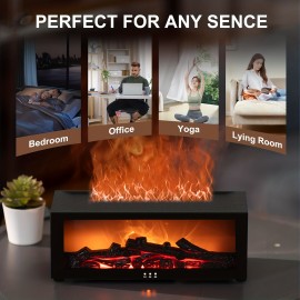 New Simulated Fireplace Flame Humidifier with Colorful Lights, Timer, Quiet Diffuser for Aromatherapy, 7-Color Flame Humidifier, Aroma Diffuser, Essential Oil Diffuser, 2 Color Options,  Stylish Diffuser, Decorative Humidifier, Quiet Operation