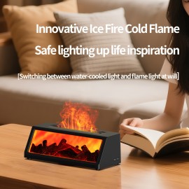 New Simulation Flame Humidifier with Seven-Color Atmosphere Light, Three Adjustable Settings, Auto Shut Off, Water Shortage Protection, Silent Operation – Essential Gift for, Humidifier For Bedroom, Humidifier For Large Room