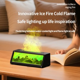 New Simulation Flame Humidifier with Seven-Color Atmosphere Light, Three Adjustable Settings, Auto Shut Off, Water Shortage Protection, Silent Operation – Essential Gift for, Humidifier For Bedroom, Humidifier For Large Room