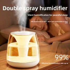 USB powered color transparent humidifier with continuous and intermittent spray, seven color night light, silent mist, easy to add water, suitable for living room, bedroom, office, living room accessories | decorative humidifier | USB power supply mo