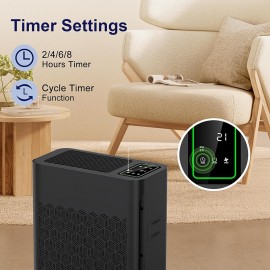 Air Purifiers for Home Large Room Up to 1295 Ft² with PM 2.5 Display Air Quality Sensor, Auto Mode, Timer, HEPA Air Purifier for Bedroom Filters Smoke, Pet Dander, Pollen,Black