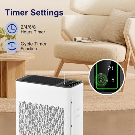 Air Purifiers for Home Large Room Up to 1295 Ft² with PM 2.5 Display Air Quality Sensor, Auto Mode, Timer, HEPA Air Purifier for Bedroom Filters Smoke, Pet Dander, Pollen,Black