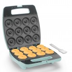 12X2.2 Inch Mini Electric Donut Maker - Aqua Blue, Multi-Donut Maker for Kids & Family, Bite-Sized Donuts, Perfect for Snacks & More, Donut Making Machine Donut Maker Donut Making Equipment, Kitchen Appliance