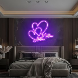 Personalized Neon Light, Heart-Shaped Neon Pattern, USB-Powered Decorative Wall Lamp for Bedroom, Party, Wedding, Birthday, and Romantic Holiday Ambiance